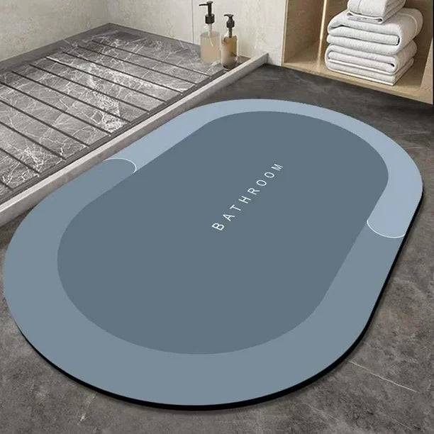 Alfombra Tapete Suave Oval Absorbente Anti-Deslizante