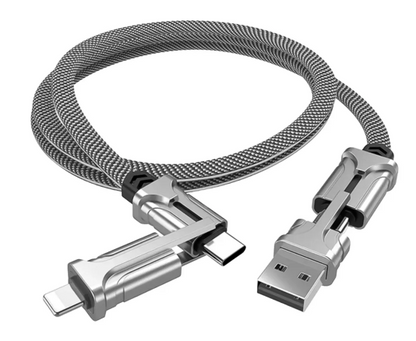 Cable EZRA DC198 Multiple 4 En 1 USB A Tipo C Lightning 1m Carga Rápida Android iOs