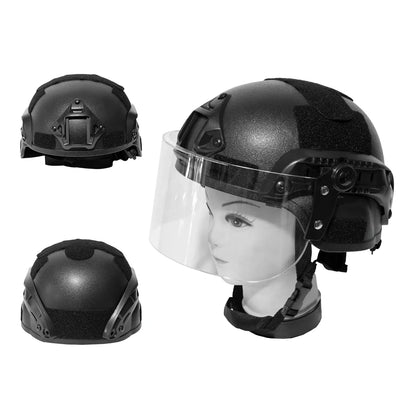 Casco Táctico + Visor Militar Policial Moto Airsoft Paintball