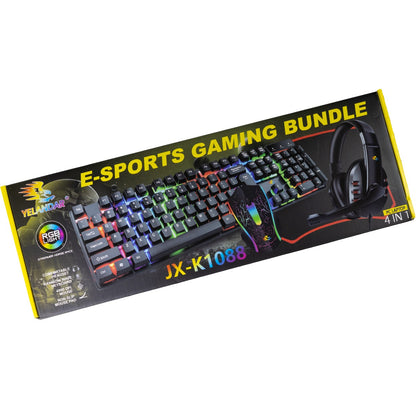 Combo Gamer Teclado + Mouse + Audifonos + Mousepad Juegos