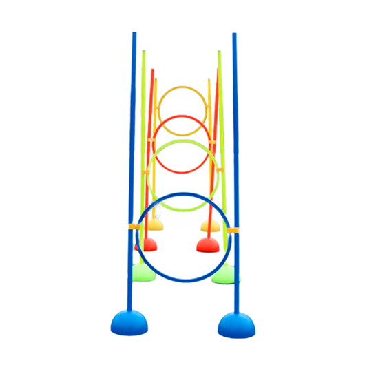 Estación De Agilidad Slalom Para Puntería De Futbol Altura Regulable 160x50cm