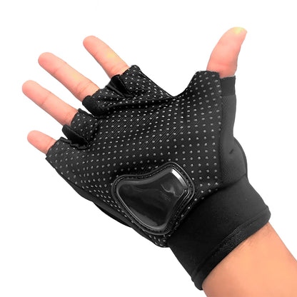 Guantes De Motociclismo Medio Dedo Antideslizante Protección Nudillo