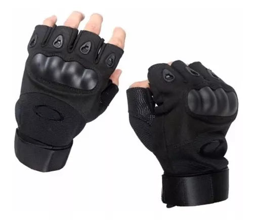 Guantes Tácticos Oakley Medio Dedo - Protector De Nudillos