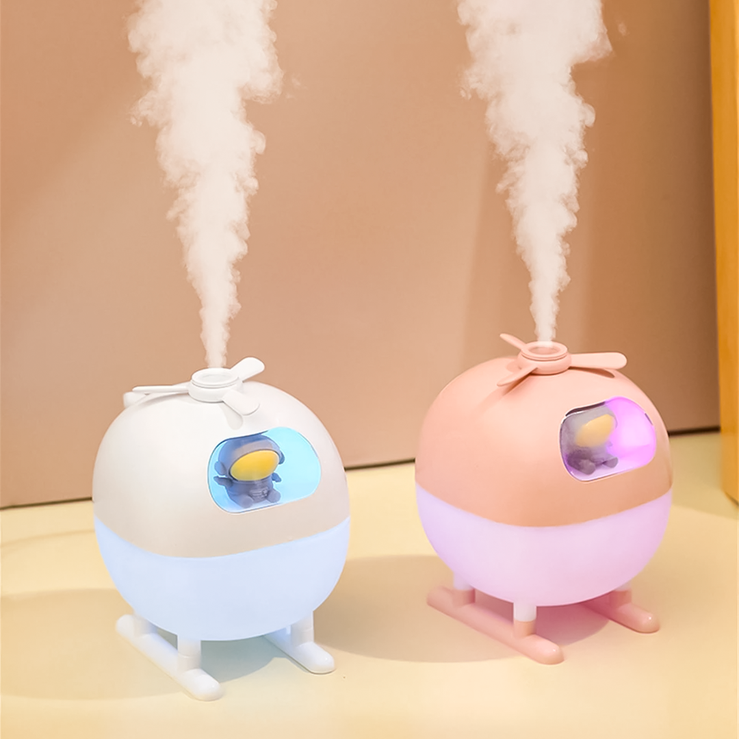 Humidificador Ambientador Aromaterapia Kawaii Con Luz Led Helicoptero H20