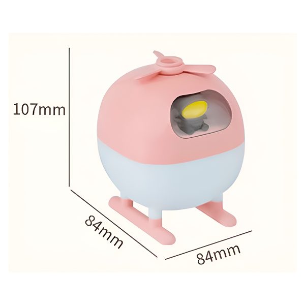 Humidificador Ambientador Aromaterapia Kawaii Con Luz Led Helicoptero H20