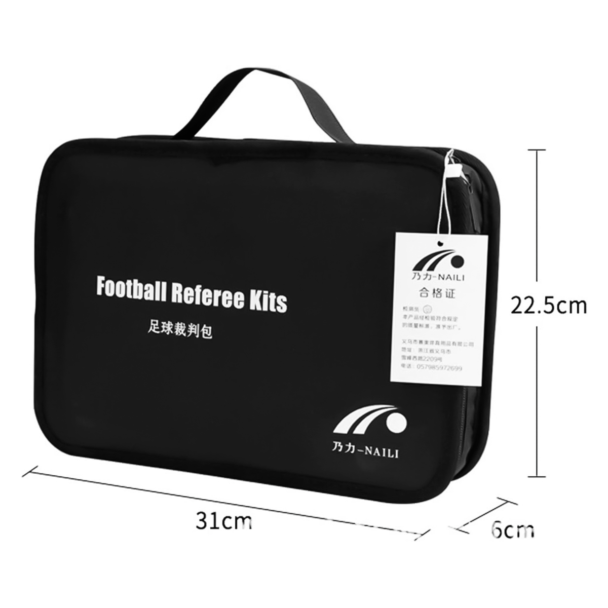 Kit Bolso De Arbitro De Futbol Con Tarjetas Moneda Silbato + Manometro