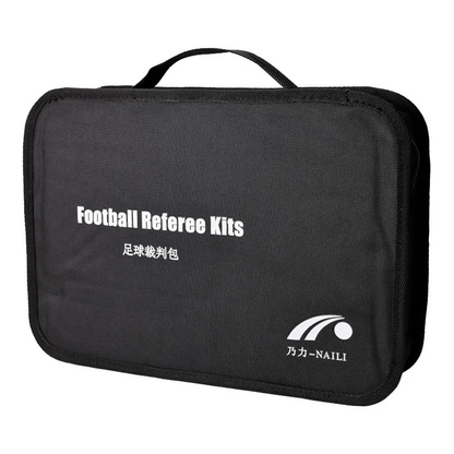 Kit Bolso De Arbitro De Futbol Con Tarjetas Moneda Silbato + Estuche