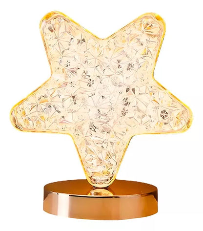 Lampara De Mesa Decorativa De Estrella Cristal Recargable