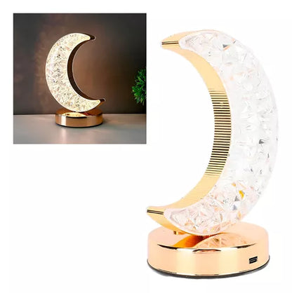 Lampara De Mesa Decorativa De Luna Cristal Recargable