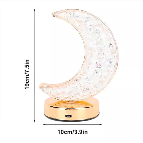 Lampara De Mesa Decorativa De Luna Cristal Recargable