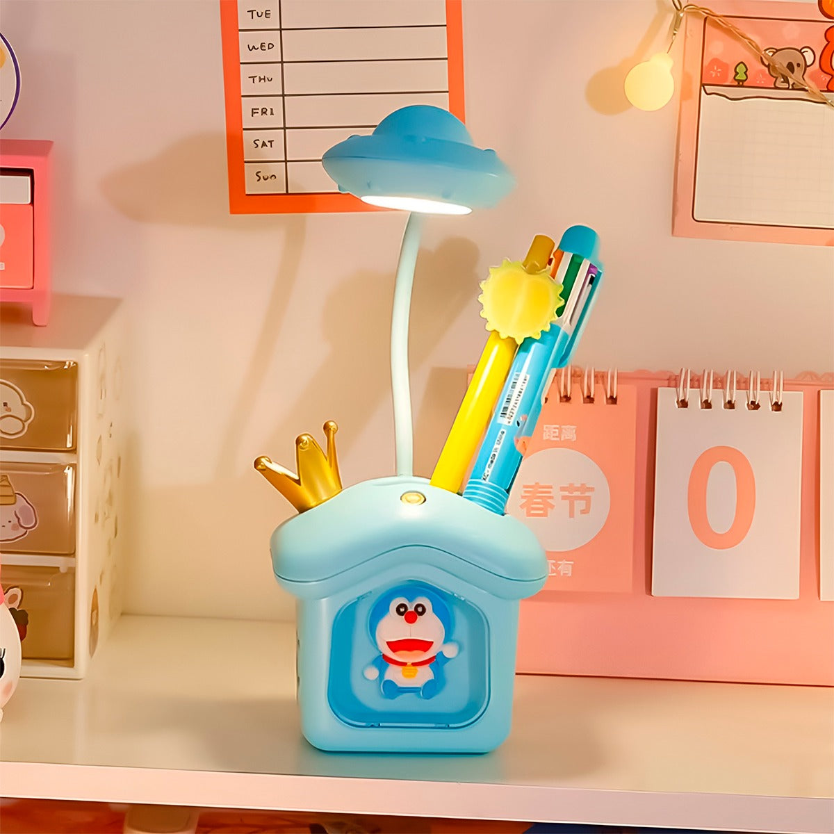 Lámpara De Mesa Hello Kiity Doraemon Escritorio Led Varias Luces