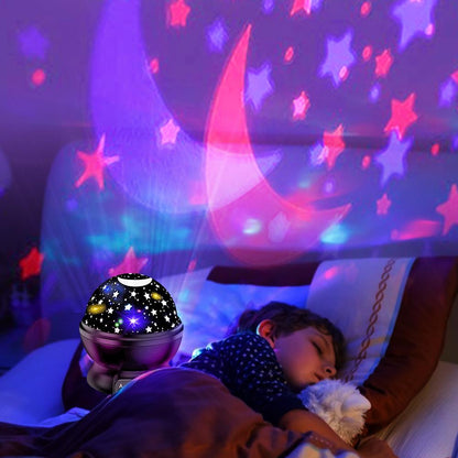 Lampara Galaxia Estrellas Para Habitación Infantil Niños Giratorio