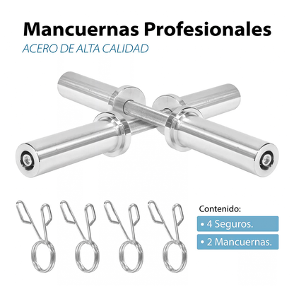 Mancuernas Olimpicas 52cm Incluye Seguros Soporta 200lbs