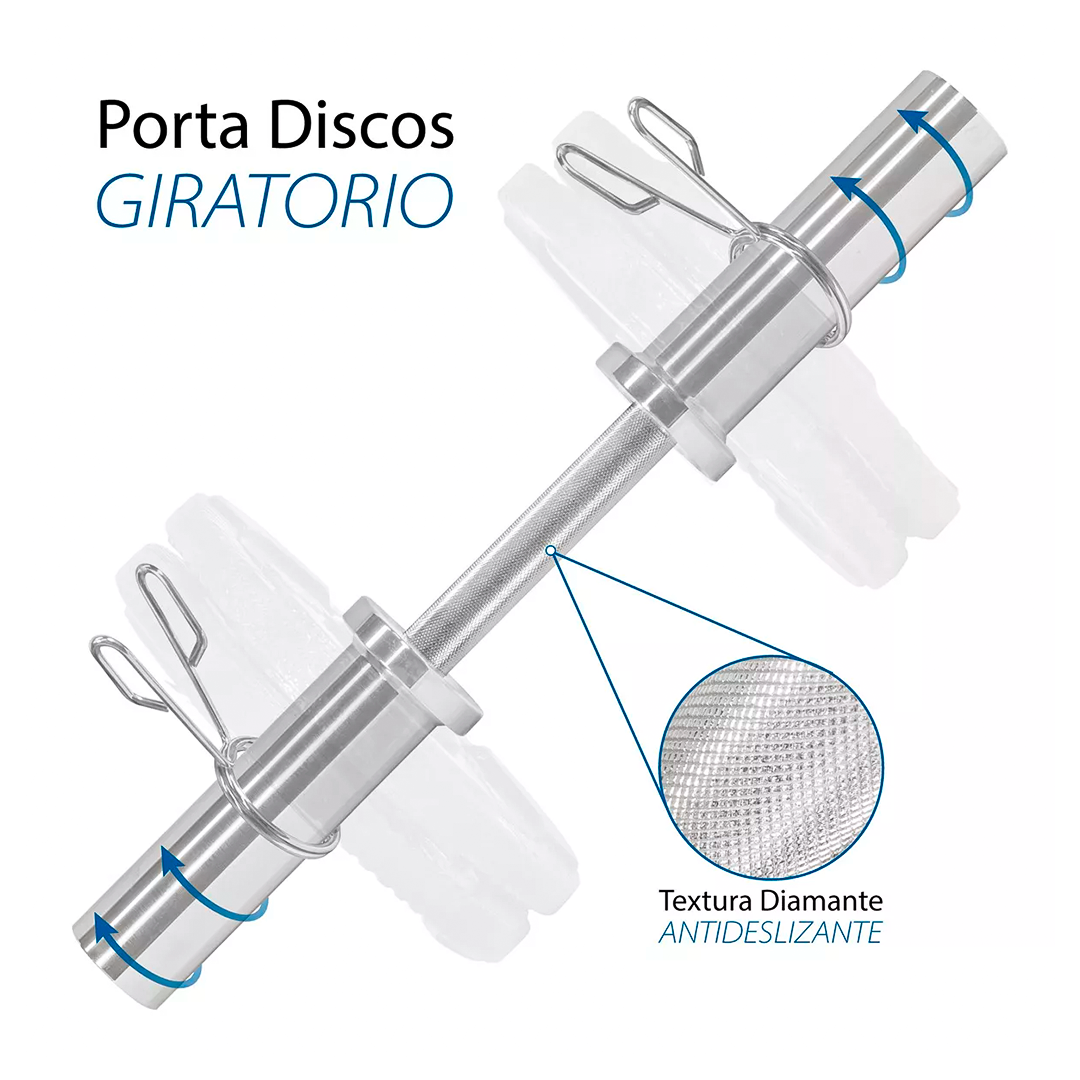 Mancuernas Olimpicas 52cm Incluye Seguros Soporta 200lbs