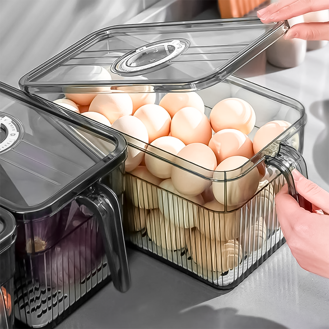 Organizador Envase Contenedor De Alimento Con Tapas Herméticas De Plástico Cocina Refrigerador