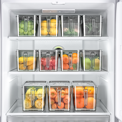 Organizador Envase Contenedor De Alimento Con Tapas Herméticas De Plástico Cocina Refrigerador