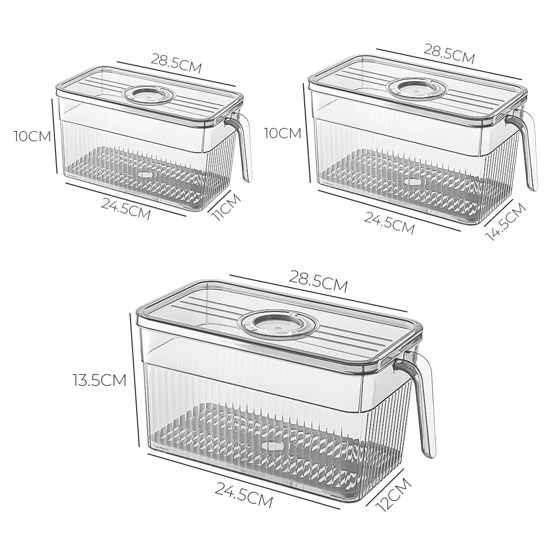 Organizador Envase Contenedor De Alimento Con Tapas Herméticas De Plástico Cocina Refrigerador