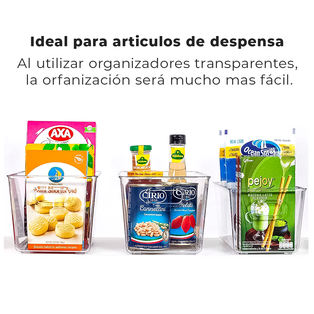 Organizador Envase Contenedor De Alimento Con Tapas Herméticas De Plástico Cocina Refrigerador