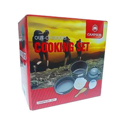 Set Ollas Camping Tactico Fogones Cocinillas Gas Olla 303