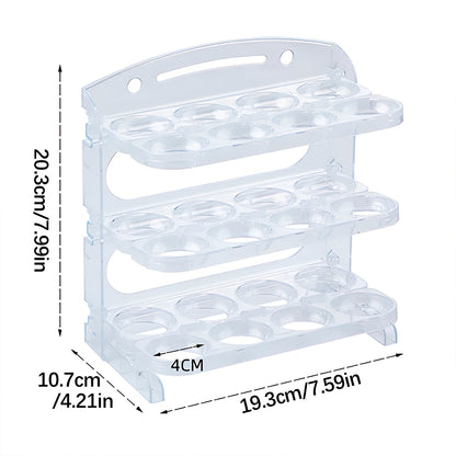 Soporte Organizador 3 Niveles Plegable Para 24 Huevos