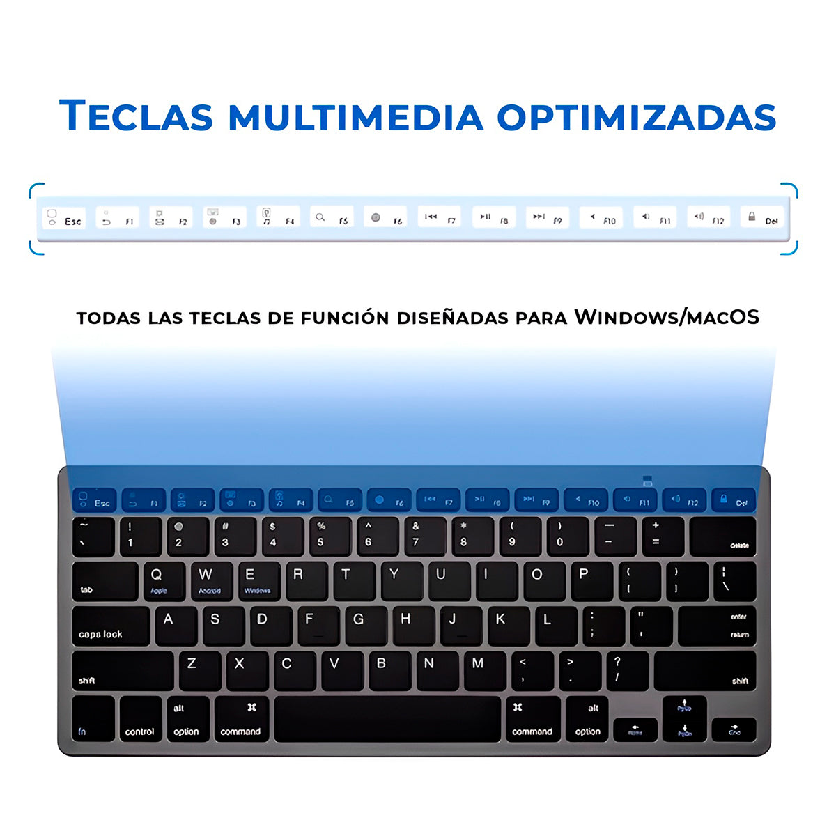 Teclado Portátil Inalámbrico Ultrafino Bluetooth Pc Laptop Celular