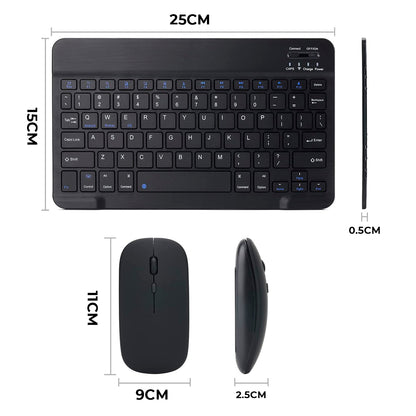 Teclado + Mouse Portátil Inalámbrico Recargable Bluetooth Pc Laptop Celular