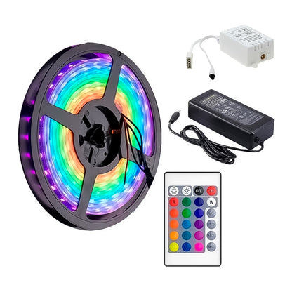 Tira De Luz Rgb Led De 5 Metros + Fuente + Control